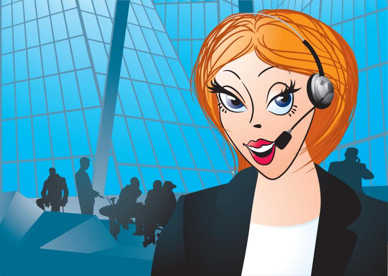 Portrait of woman customer service worker call center smiling operator with f10iw v l