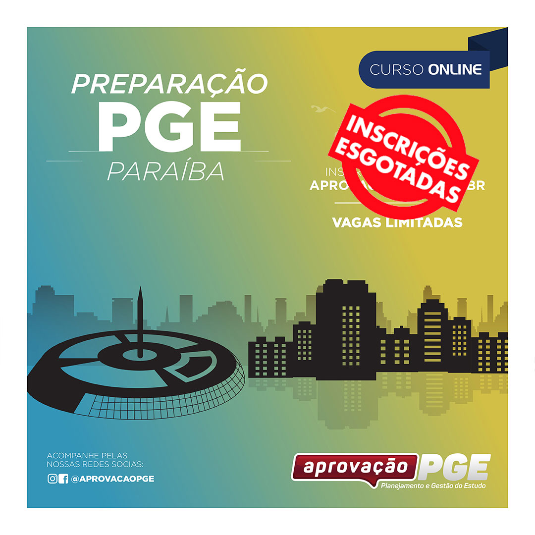 Preparacao pge paraiba card capa feed esgotado